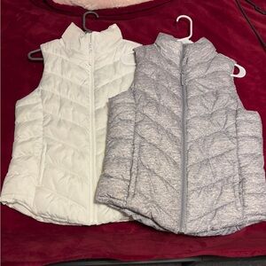 SO Puffer Vest Set - White and Gray